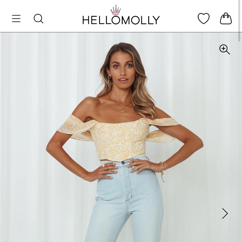 Hello Molly - Picnic Dance Crop Yellow. Size medium. Never been worn
